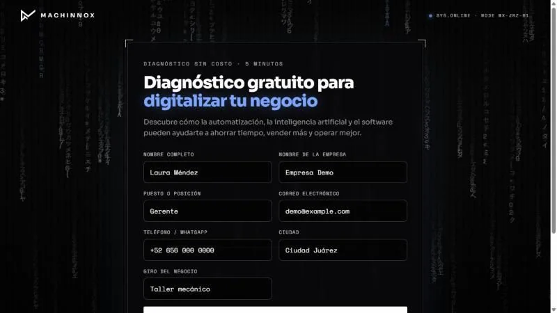 Captura de datos antes del diagnóstico con IA