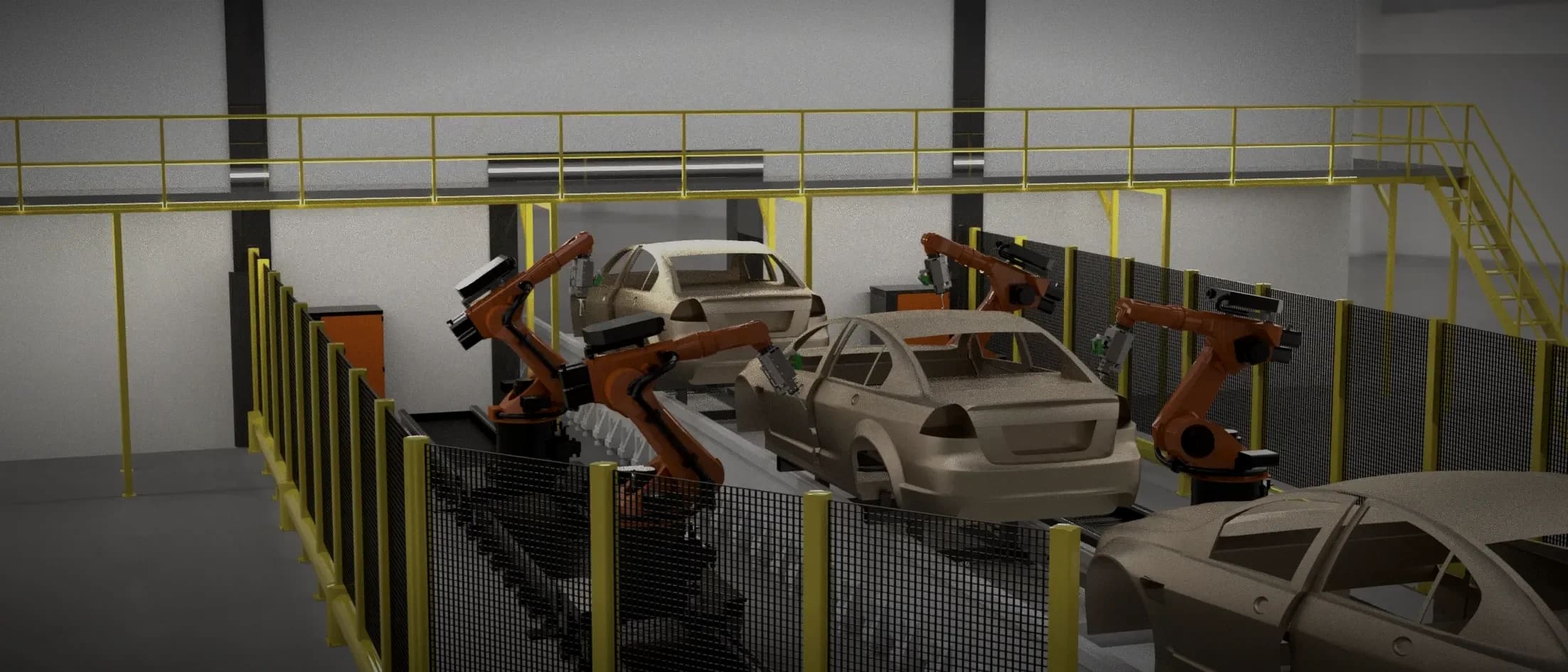 Robotic door-seal application cell — simulation